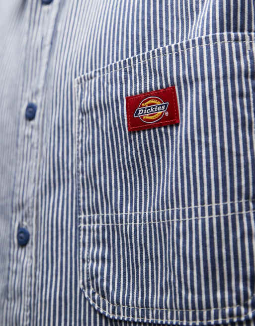 Dickies - Hickory - Gestreept overhemd met lange mouwen in blauw, 5 van 5