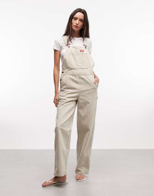 Dickies - Hickory - Gestreepte tuinbroek in groen, 2 van 4
