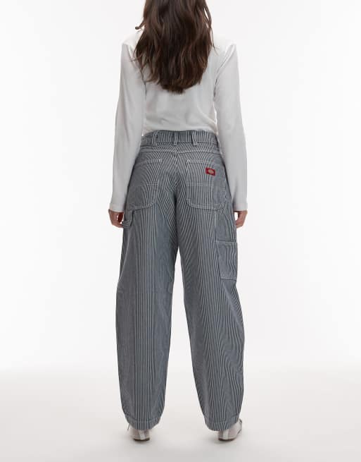 Dickies - Hickory - Pantaloni ampi dritti blu a righe, 2 di 5
