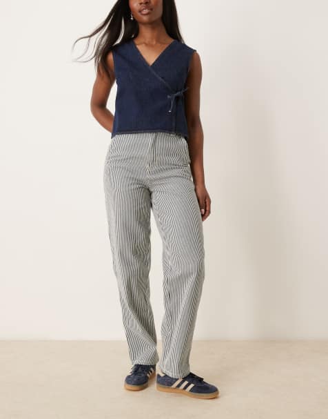 Dickies - Hickory - Pantaloni in denim blu navy a righe - view 1