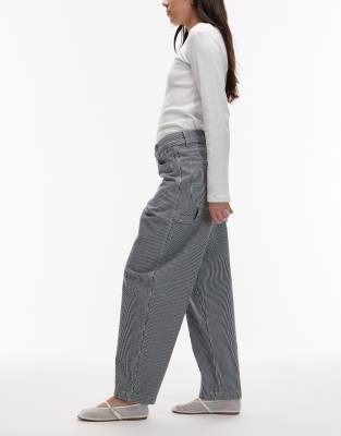 Dickies hickory striped loose straight carpenter pants in blue | ASOS