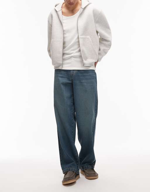Dickies hilham baggy fit denim jeans with pocket branding in khaki tinted blue, 2 of 5