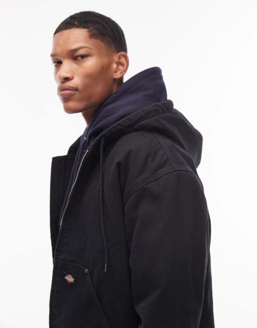 Dickies hilham hooded canvas jacket in black ASOS