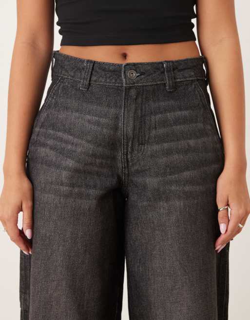 Dickies hilham wide fit faded denim jeans in washed black, 4 of 5