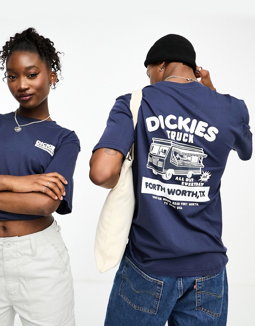 Dickies hillsville truck back print t-shirt in navy