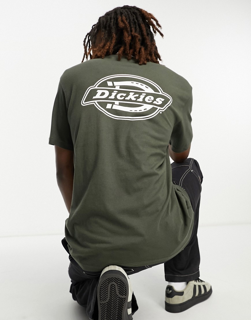 Dickies holtville back print t-shirt in olive green