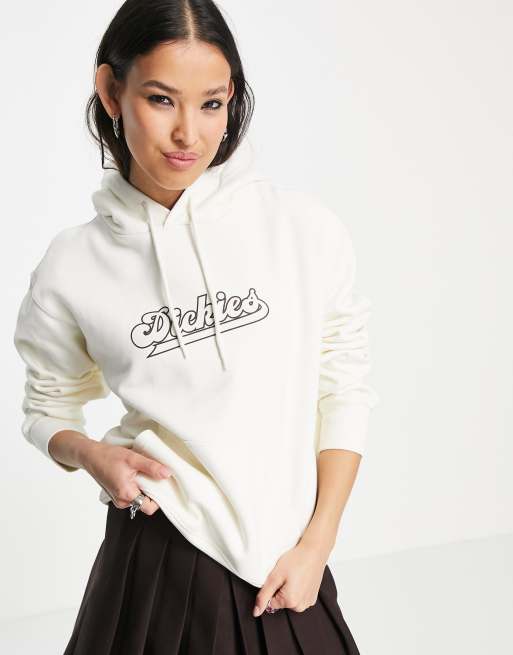 Dickies - Hoodie in collegestijl in gebroken wit, Exclusief bij ASOS