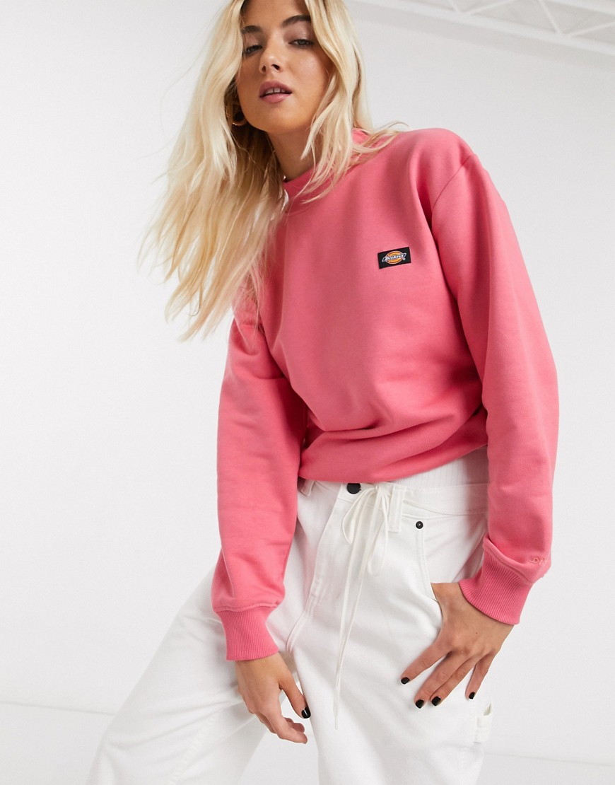 Dickies - Hoogsluitend sweatshirt met geborduurde logobadge-Roze