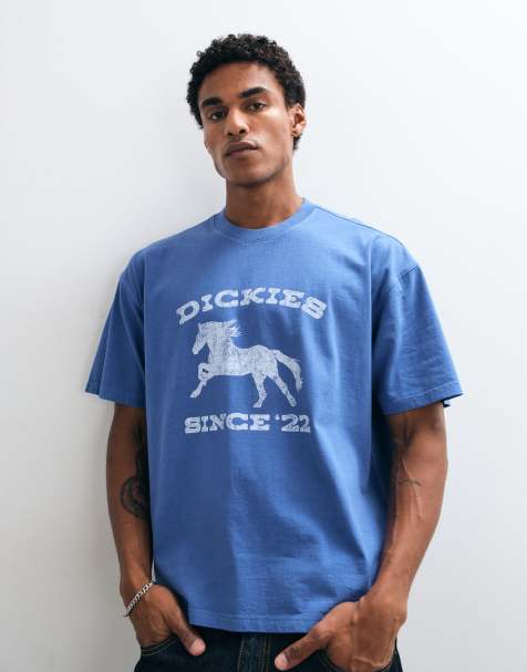 Dickies horse short sleeve graphic t-shirt in washed blue - view 1