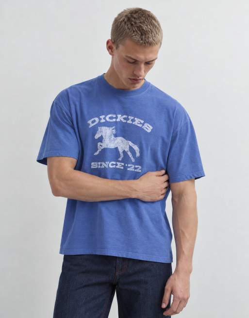 Dickies horse short sleeve graphic t-shirt in washed blue, 6 of 10