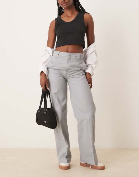 Dickies – Hose in Hellgrau mit weitem Bein - view 1