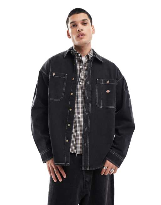 Dickies – Houston – Czarna koszula jeansowa z efektem sprania