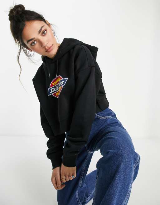 Dickies Icon Logo cropped hoodie in black - exclusive to ASOS, 3 of 4