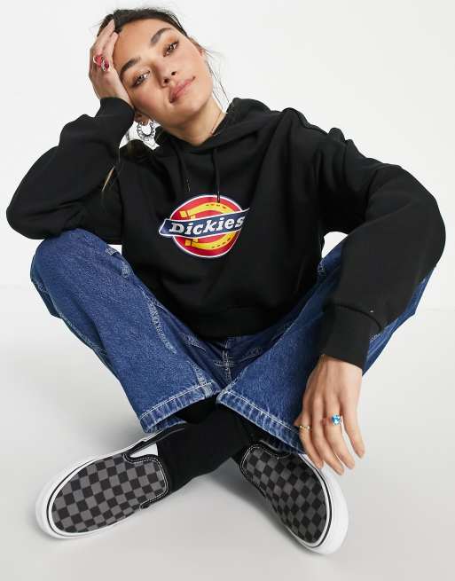 Dickies Icon Logo cropped hoodie in black - exclusive to ASOS, 4 of 4