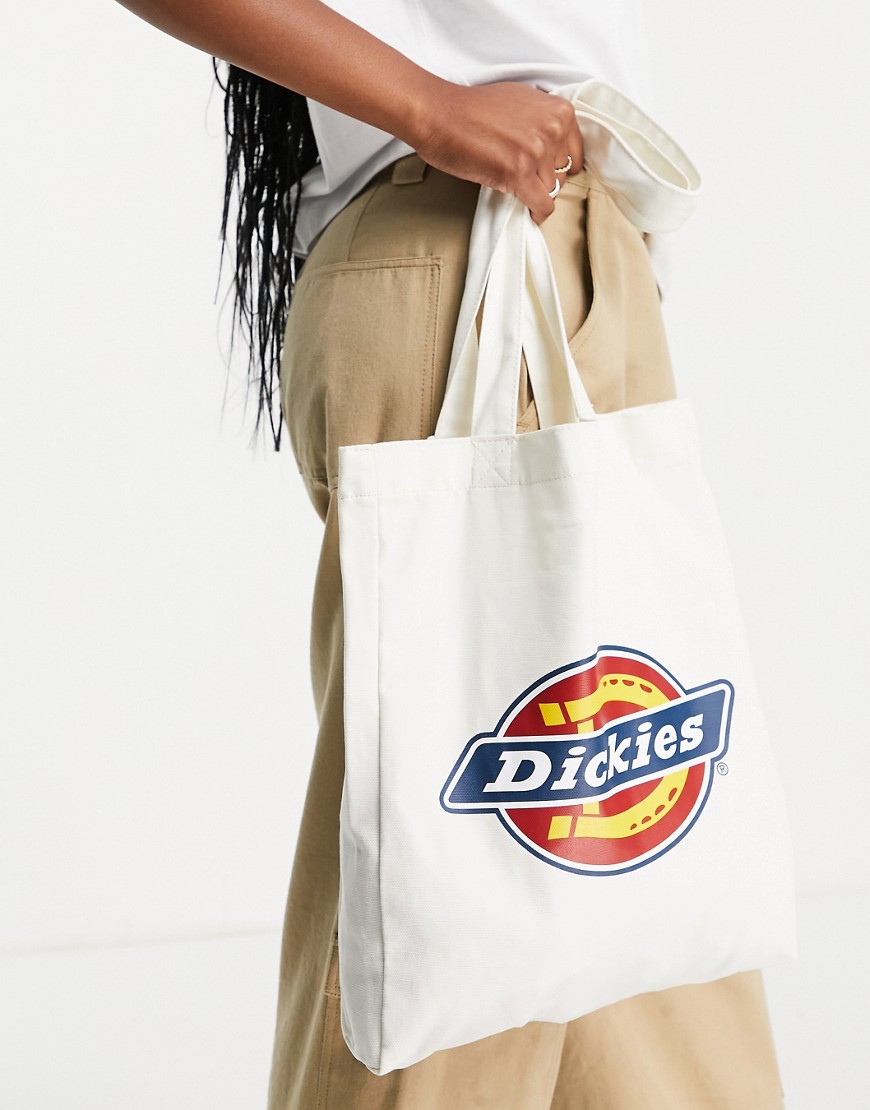 Dickies Icon Logo tote bag in ecru-White