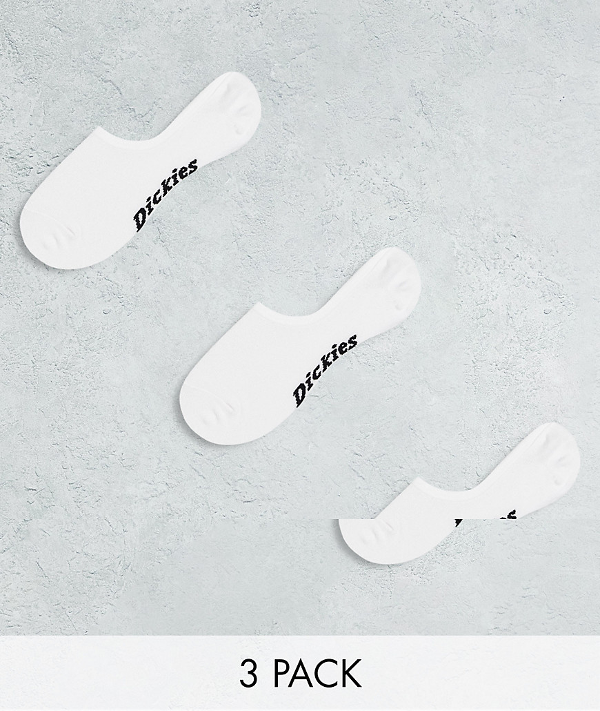 Dickies invisible 3 pack socks in white
