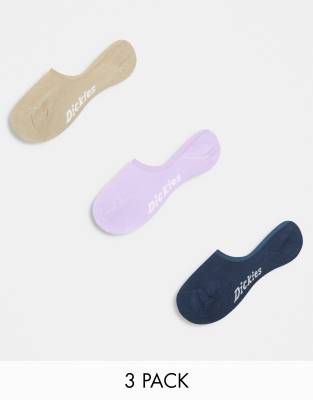 Dickies invisible no show socks in blue 3 pack multipack-Navy