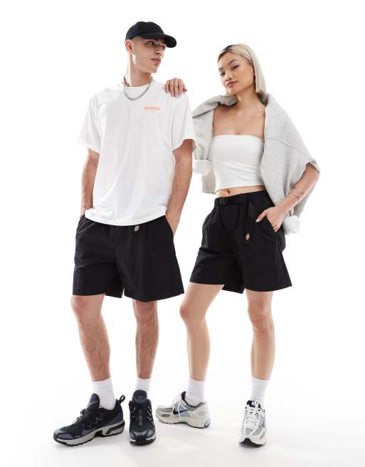 Dickies – Jackson – Funktionsshorts aus Nylon in Schwarz mit Bandgürtel – exklusiv bei ASOS