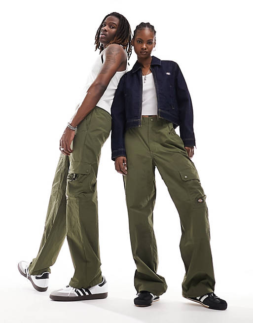 Dickies jackson nylon cargo trousers in military green | ASOS