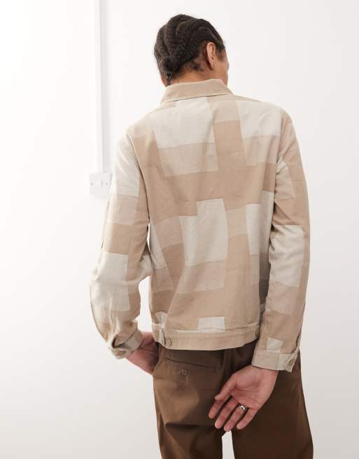 Dickies jacquard Eisenhower jacket in off white
