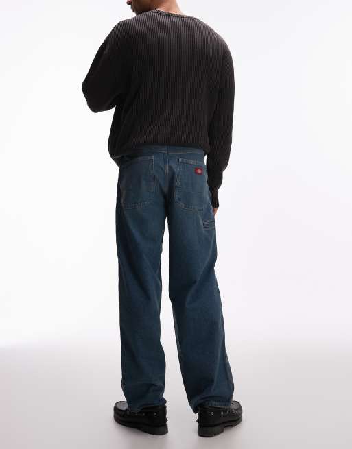 Dickies - Jeans larghi affusolati kaki tinto blu, 2 di 5
