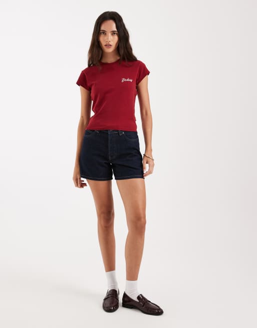 Dickies – Jeans-Shorts in blauer Rinse-Waschung mit hohem Bund, 5 Zoll Schrittlänge, 2 von 5