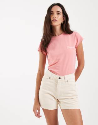 Dickies - Jeans-Shorts in Wollweiß mit hohem Bund, 5 Zoll Schrittlänge