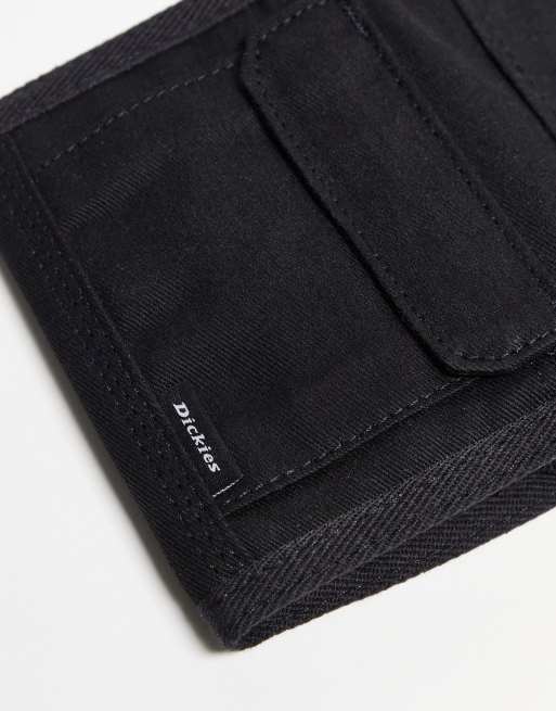 Dickies Kentwood Portafoglio Uomo - Nero - 3 Piega Con Tasca Portamonete Con Cerniera, Slot Per Carte E Fodera In Poliestere - 3