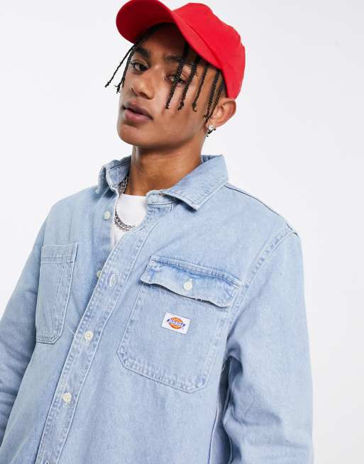 Dickies - Kibler - Denim overhemd met lange mouwen in lichtblauw 