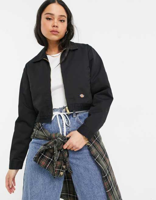 Dickies Kiester cropped jacket in black | ASOS