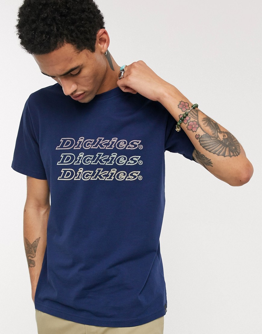 Dickies - Kings Bay - T-shirt met logoprint in marineblauw