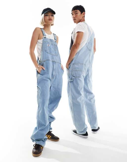 Dickies - Klassieke denim tuinbroek in vintage lichtblauw, 3 van 4