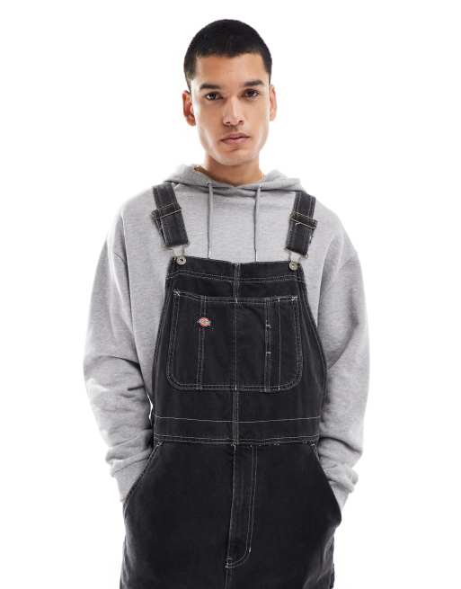 Dickies - Klassieke tuinbroek van denim met wassing in zwart, 2 van 4