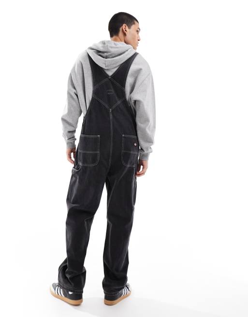Dickies - Klassieke tuinbroek van denim met wassing in zwart, 3 van 4