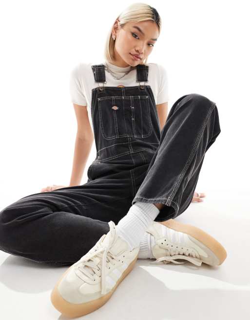 Dickies - Klassieke tuinbroek van denim met wassing in zwart, 3 van 4