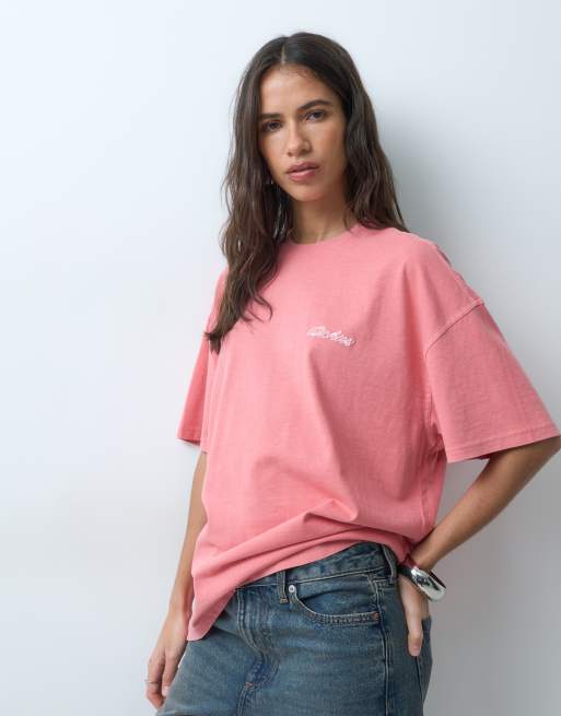 Dickies Labelle short sleeve graphic t-shirt in peach, 2 of 5