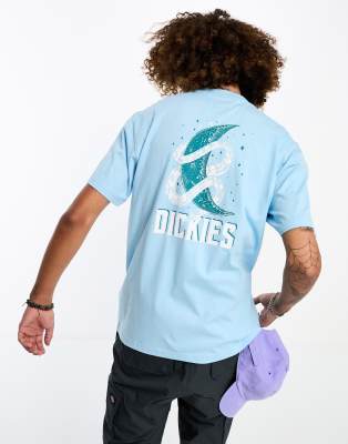 Dickies Dickies lake oswego moon snake back print t-shirt in sky blue exclusive to asos