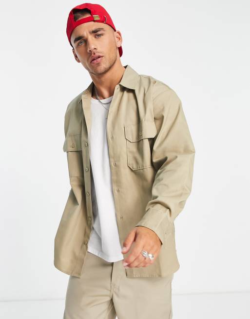 Dickies - Langærmet arbejdsskjorte i beige