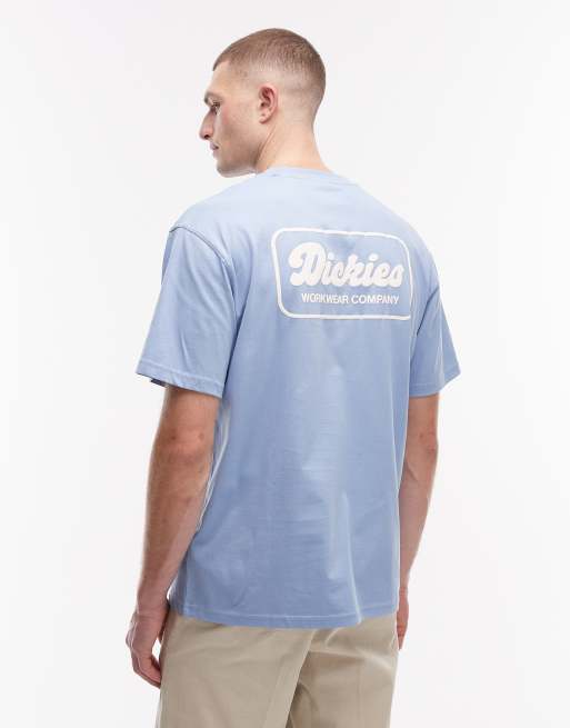 Dickies - Lewistown - Blå T-shirt med print på ryggen, 3 af 5
