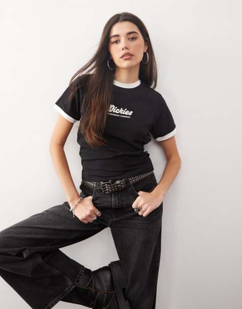 Dickies Lewistown crop tee in black - view 1
