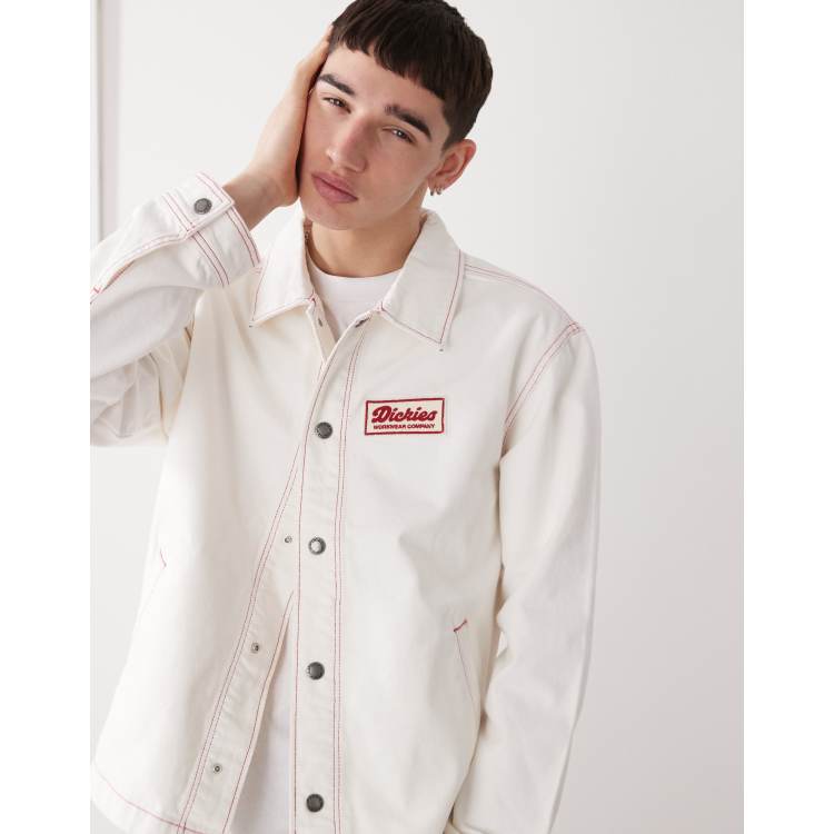 Dickies Lewistown denim jacket in white | ASOS