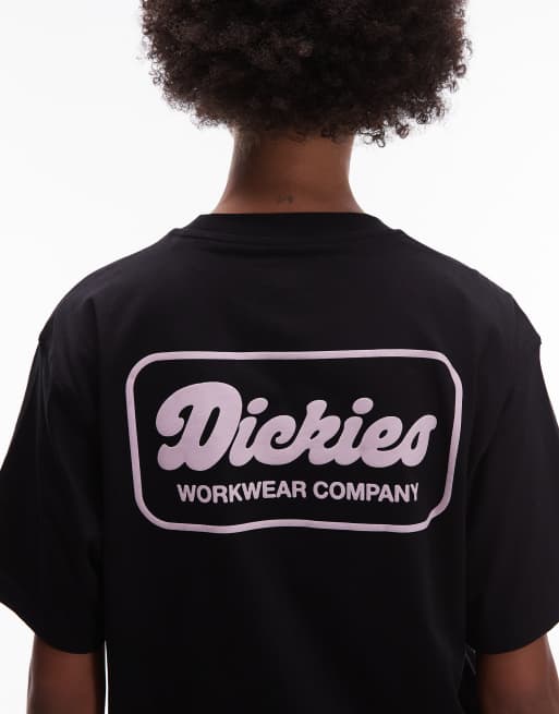 Dickies Lewistown graphic back print t-shirt in black and pink, 2 of 4