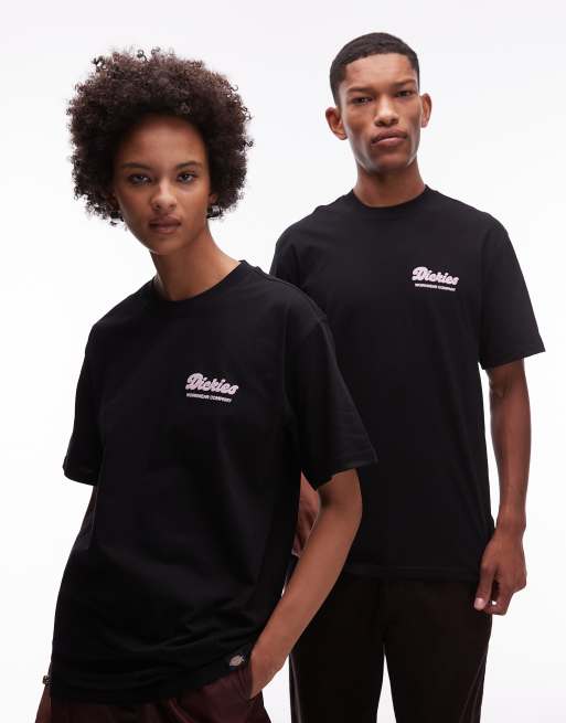 Dickies Lewistown graphic back print t-shirt in black and pink, 3 of 4