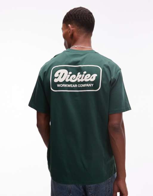 Dickies Lewistown graphic back print t-shirt in dark green and off white, 3 of 4