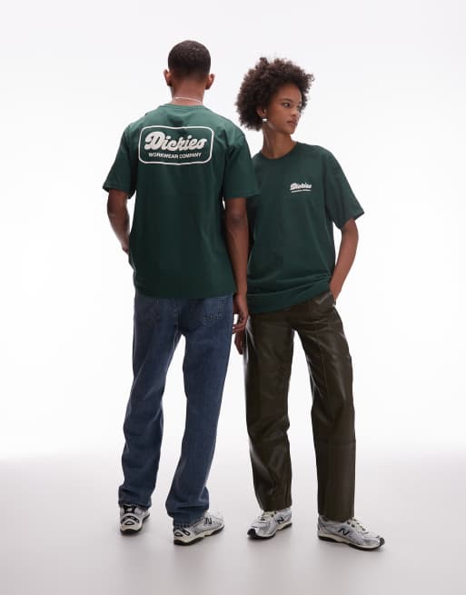 Dickies Lewistown graphic back print t-shirt in dark green and off white, 4 of 4
