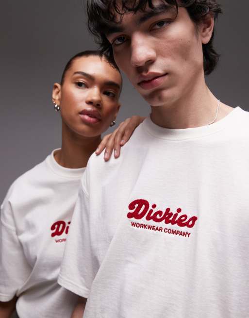 Dickies – Lewistown – Naturvit t-shirt med centrerad logga, 3 av 4