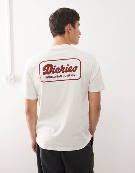 Dickies - Lewistown - Råhvid T-shirt med logoprint på ryggen - view 1