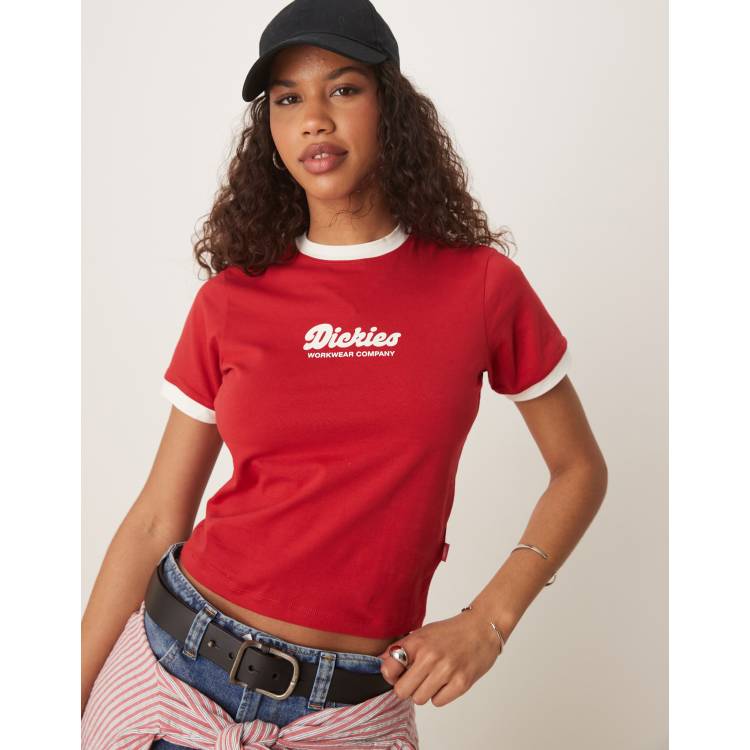 売れ筋商品|||ディッキーズ Tシャツ レディース トップス LEWISTOWN RINGER TEE  - Print T-shirt - english red Lewistown ringer t-shirt in English red | T-Shirts & Tops
