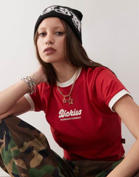 Dickies Lewistown ringer T-shirt in red - view 1