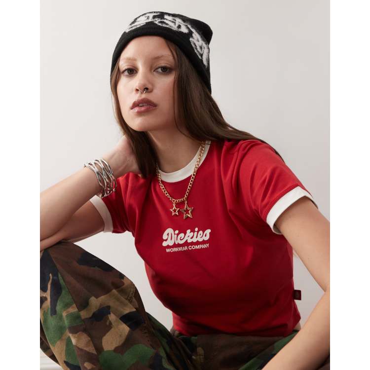 Dickies Lewistown ringer T-shirt in red | ASOS